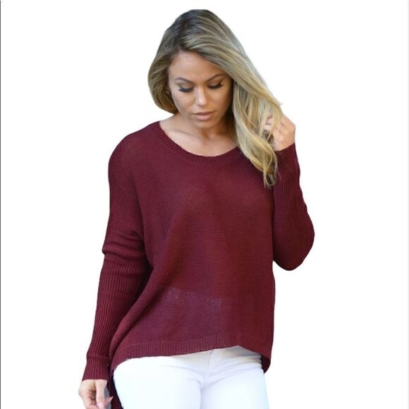 NWT Miracle sweater sz s/m loose knit burgundy - Picture 1 of 5